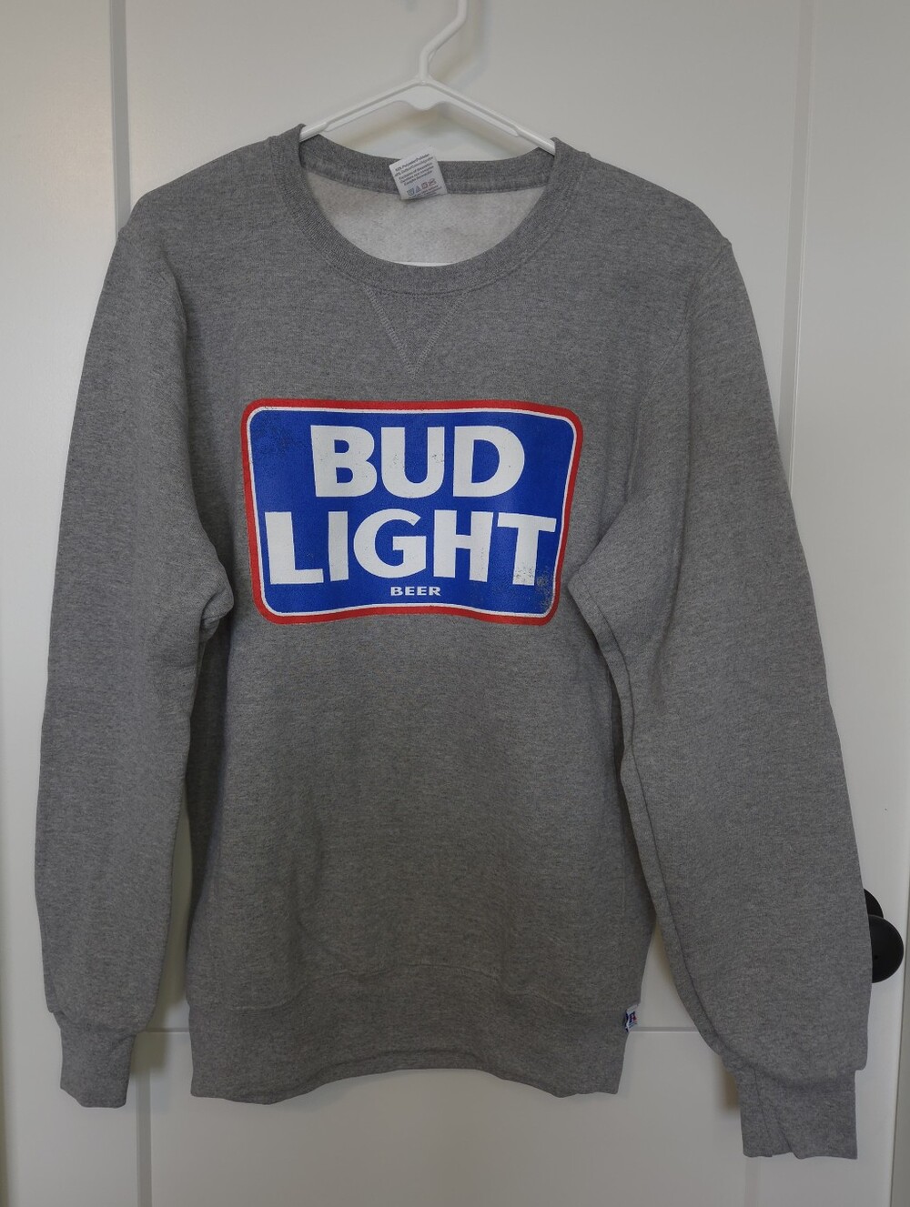 Vintage Unisex Gray Budlight Crewneck Sweatshirt. Size S. #AH
